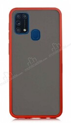 Dafoni Union Samsung Galaxy M31 Ultra Koruma Kırmızı Kılıf - Dafoni