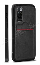Eiroo AJ Serisi Xiaomi Redmi Note 11 Kartlıklı Siyah Deri Kılıf - Eiroo