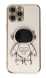 Eiroo Astronot iPhone 12 Pro Max Standlı Beyaz Silikon Kılıf - 1