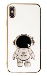 Eiroo Astronot iPhone X / XS Standlı Beyaz Silikon Kılıf - 1
