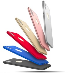 Eiroo Body Thin iPhone X / XS 360 Derece Koruma Gold Rubber Kılıf - 5