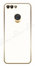 Eiroo Borderline Huawei P Smart 2018 Kamera Korumalı Beyaz Silikon Kılıf - Eiroo