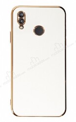 Eiroo Borderline Huawei P20 Lite Kamera Korumalı Beyaz Silikon Kılıf - Eiroo