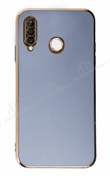 Eiroo Borderline Huawei P30 Lite Kamera Korumalı Mavi Silikon Kılıf - Eiroo