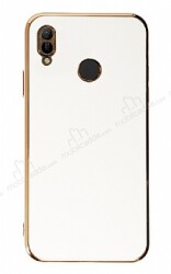 Eiroo Borderline Huawei Y6 2019 Kamera Korumalı Beyaz Silikon Kılıf - Eiroo