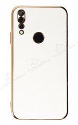 Eiroo Borderline Huawei Y9 Prime 2019 Kamera Korumalı Beyaz Silikon Kılıf - Eiroo