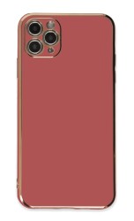 Eiroo Borderline iPhone 11 Pro Max Kamera Korumalı Kırmızı Silikon Kılıf - 1