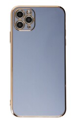 Eiroo Borderline iPhone 11 Pro Max Kamera Korumalı Mavi Silikon Kılıf - 1