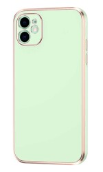 Eiroo Borderline iPhone 12 Kamera Korumalı Açık Yeşil Silikon Kılıf - 1
