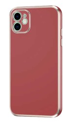 Eiroo Borderline iPhone 12 Kamera Korumalı Kırmızı Silikon Kılıf - 1