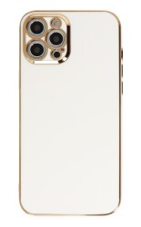 Eiroo Borderline iPhone 12 Pro Max Kamera Korumalı Beyaz Silikon Kılıf - 1