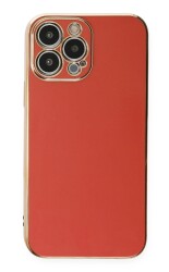 Eiroo Borderline iPhone 12 Pro Max Kamera Korumalı Kırmızı Silikon Kılıf - 1