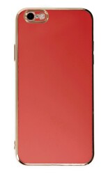 Eiroo Borderline iPhone 6 / 6S Kamera Korumalı Kırmızı Silikon Kılıf - Eiroo