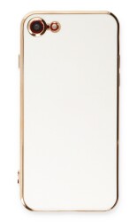 Eiroo Borderline iPhone 7 / 8 Kamera Korumalı Beyaz Silikon Kılıf - Eiroo