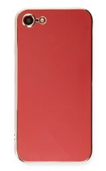 Eiroo Borderline iPhone 7 / 8 Kamera Korumalı Kırmızı Silikon Kılıf - Eiroo