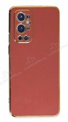 Eiroo Borderline OnePlus 9 Pro Kamera Korumalı Kırmızı Silikon Kılıf - Eiroo