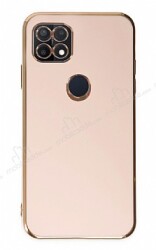 Eiroo Borderline Oppo A15 / A15s Kamera Korumalı Pembe Silikon Kılıf - Eiroo
