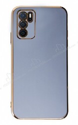 Eiroo Borderline Oppo A16 Kamera Korumalı Mavi Silikon Kılıf - Eiroo