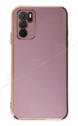 Eiroo Borderline Oppo A16 Kamera Korumalı Mor Silikon Kılıf - Eiroo