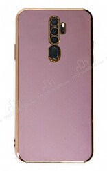 Eiroo Borderline Oppo A5 2020 / A9 2020 Kamera Korumalı Mor Silikon Kılıf - Eiroo