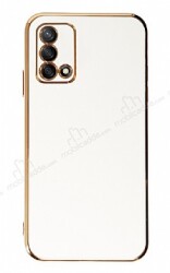 Eiroo Borderline Oppo A74 4G Kamera Korumalı Beyaz Silikon Kılıf - Eiroo