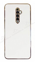 Eiroo Borderline Oppo Reno2 Z Kamera Korumalı Beyaz Silikon Kılıf - Eiroo