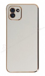 Eiroo Borderline Samsung Galaxy A03 Kamera Korumalı Beyaz Silikon Kılıf - Eiroo