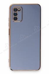 Eiroo Borderline Samsung Galaxy A03s Kamera Korumalı Mavi Silikon Kılıf - Eiroo