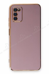 Eiroo Borderline Samsung Galaxy A03s Kamera Korumalı Mor Silikon Kılıf - Eiroo