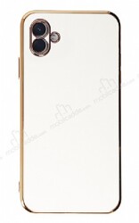 Eiroo Borderline Samsung Galaxy A04 Kamera Korumalı Beyaz Silikon Kılıf - Eiroo