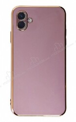 Eiroo Borderline Samsung Galaxy A04 Kamera Korumalı Mor Silikon Kılıf - Eiroo