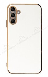 Eiroo Borderline Samsung Galaxy A04s Kamera Korumalı Beyaz Silikon Kılıf - Eiroo