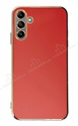Eiroo Borderline Samsung Galaxy A04s Kamera Korumalı Kırmızı Silikon Kılıf - Eiroo
