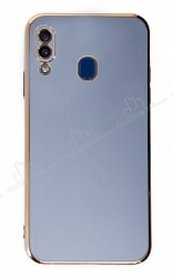 Eiroo Borderline Samsung Galaxy A20 / A30 Kamera Korumalı Mavi Silikon Kılıf - Eiroo