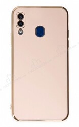 Eiroo Borderline Samsung Galaxy A20 / A30 Kamera Korumalı Pembe Silikon Kılıf - Eiroo