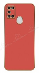 Eiroo Borderline Samsung Galaxy A21s Kamera Korumalı Kırmızı Silikon Kılıf - Eiroo
