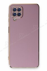 Eiroo Borderline Samsung Galaxy A22 4G Kamera Korumalı Mor Silikon Kılıf - Eiroo