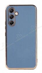 Eiroo Borderline Samsung Galaxy A34 Kamera Korumalı Mavi Silikon Kılıf - Eiroo