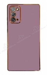 Eiroo Borderline Samsung Galaxy Note 20 Kamera Korumalı Mor Silikon Kılıf - Eiroo