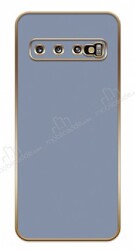 Eiroo Borderline Samsung Galaxy S10 Kamera Korumalı Mavi Silikon Kılıf - Eiroo