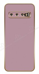 Eiroo Borderline Samsung Galaxy S10 Kamera Korumalı Mor Silikon Kılıf - Eiroo