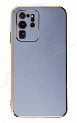 Eiroo Borderline Samsung Galaxy S20 Ultra Kamera Korumalı Mavi Silikon Kılıf - Eiroo