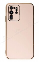 Eiroo Borderline Samsung Galaxy S20 Ultra Kamera Korumalı Pembe Silikon Kılıf - Eiroo