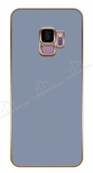 Eiroo Borderline Samsung Galaxy S9 Kamera Korumalı Mavi Silikon Kılıf - Eiroo