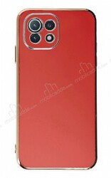 Eiroo Borderline Xiaomi Mi 11 Lite Kamera Korumalı Kırmızı Silikon Kılıf - Eiroo