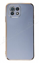 Eiroo Borderline Xiaomi Mi 11 Lite Kamera Korumalı Mavi Silikon Kılıf - Eiroo
