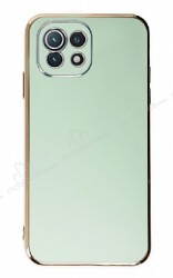 Eiroo Borderline Xiaomi Mi 11 Lite Kamera Korumalı Yeşil Silikon Kılıf - Eiroo