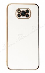 Eiroo Borderline Xiaomi Poco X3 Kamera Korumalı Beyaz Silikon Kılıf - Eiroo