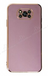 Eiroo Borderline Xiaomi Poco X3 Kamera Korumalı Mor Silikon Kılıf - Eiroo