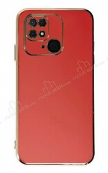 Eiroo Borderline Xiaomi Redmi 10C Kamera Korumalı Kırmızı Silikon Kılıf - Eiroo